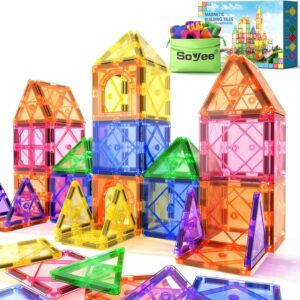 Magnetic Tiles Toddler Toys Magnetic Constructing Blocks for Youngsters Ages 3-12 STEM Academic Toys for Women & Boys Sensory Play for Preschool Studying
