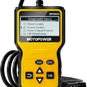 MOTOPOWER MP69033 Automobile OBD2 Scanner Code Reader Engine Fault Scanner CAN Diagnostic Scan Instrument for All OBD II Protocol Automobiles Since 1996, Yellow