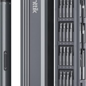 Fanttik E1 Max 3.7V Mini Electrical Screwdriver, Precision Screwdriver Set, 50-in-1 Magnetic Bits, Magnetic Storage, 5/32”Hex, Electrical Screwdriver for Electronics Cellphone Digicam Laptop computer Watch – Gray