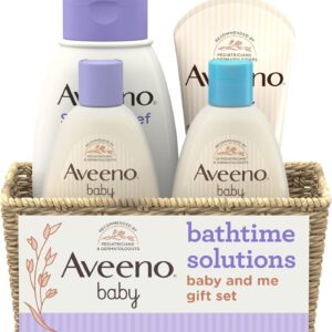 Aveeno Child Bathtime Options Child & Me Present Set with Child Wash & Shampoo, Calming Child Bathtub, Child Each day Moisturizing Lotion & Stress Reduction Physique Wash for Mother, Oatmeal, 4 Gadgets