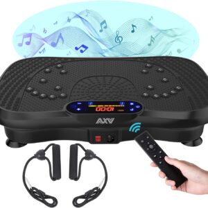 AXV Vibration Plate Health Platform Train Machine Vibrating Lymphatic Drainage Shaking Full Physique Shaker Exercise Vibrate Stand Shake Board Sport Health club for Weight Loss Fats Burner for Ladies Males