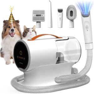 AIRROBO Canine Grooming Vacuum, Canine Grooming Equipment,12000Pa Robust Pet Grooming Vacuum for Canine, 2L Giant Capability Canine Vacuum for Shedding Grooming Hair, Canine Hair Vacuum, 5 Pet Grooming Instruments, Quiet,PG100