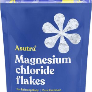 ASUTRA Magnesium Chloride Tub Flakes, 2 lbs – for Stress-free Foot & Physique Soaks, Epsom Salt Different, Speedy Absorption