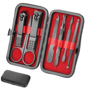 Manicure set Males Private Care Instruments Equipment Finger and Toe Nail Clippers Package Skilled Manicure Pedicure Package With Journey Case Nail Grooming Package Current for Males Husband Boyfriend Father or mother