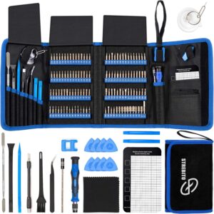 STREBITO Electronics Precision Screwdriver Units 142-Piece with 120 Bits Magnetic Restore Device Package for iPhone, MacBook, Pc, Laptop computer, PC, Pill, PS4, Xbox, Nintendo, Recreation Console