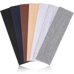 Headbands for Girls Non Slip – 7PCS Trend Sports activities Hair Bands for Girls’s Hair, Delicate Cotton Fabric Stretchy Headbands for Girls for Exercise Yoga Operating