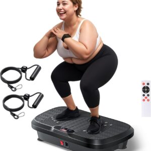 Vibration Plate Train Machine, Entire Physique Exercise Vibration Plate for Lymphatic Drainage, 240 Adjustable Speeds Energy Vibrating Plate House Health Platform for Shaping, Max Weight 330lbs