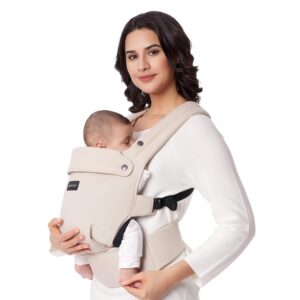 Momcozy Child Service – Ergonomic, Cozy and Light-weight Service for 7-44lbs, Easy to Put On, Very best for Arms-Free Parenting, Enhanced Lumbar Help, Purehug for Toddler to Toddler, Khaki