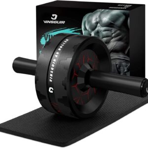 VINSGUIR Ab Curler Wheel, Abs & Core Exercise Tools for Residence Fitness center with Knee Pad Equipment, Stomach Wheel for Full-body Power Coaching