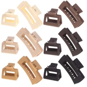 12 Pack Sq. Claw Clips, Large and Small Impartial Rectangle Hair Claw Clips, Non-slip Matte Massive Hair Clips for Girls,Sturdy Maintain jaw clip for Thick Skinny Hair (Impartial)