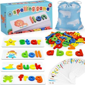 BEESTECH Spelling Matching Letter Video games, Academic Studying Toys for Toddlers 2, 3, 4 Years Outdated, Preschool Studying Toys Actions, Alphabet Montessori Toys for two,3,4 12 months Outdated Boys, Ladies