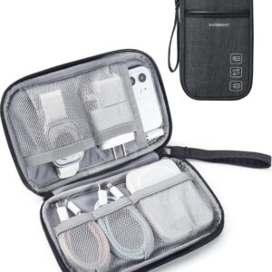 BAGSMART Wire Organizer Journey Cable Organizer Bag Tech Digital Organizer Journey Case, Journey Necessities for Charger, Cable, Cellphone, Flash drive, Single Layer – Black