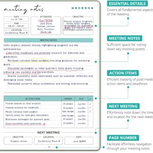 Taja Assembly Pocket book for Work Group – Work pocket book with motion objects, Assembly Minutes Planner Pocket book, Good Workplace Provides for Males & Girls – Inexperienced