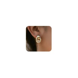 Chunky Earrings for Ladies Knot Hyperlink Circle Geometric Drop Dangle Earrings Studs Fashionable Jewellery