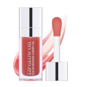 Hydrating Lip Glow Oil, Plumping Lip Gloss, Moisturizing Lip Oil Gloss, Clear Moisturizing Lip Balm, Pure Lip Plumper, Lip Plumper Gloss Make Lips Fuller and Moisturizing (Rosewood)