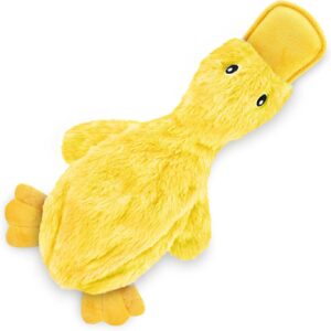 Greatest Pet Provides Crinkle Canine Toy for Small, Medium, and Massive Breeds, Cute No Stuffing Duck with Tender Squeaker, Enjoyable for Indoor Puppies and Senior Pups, Plush No Mess Chew and Play – Yellow