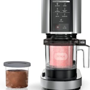 Ninja NC301 CREAMi Ice Cream Maker, for Gelato, Combine-ins, Milkshakes, Sorbet, Smoothie Bowls & Extra, 7 One-Contact Packages, with (2) Pint Containers & Lids, Compact Measurement, Good for Children, Silver