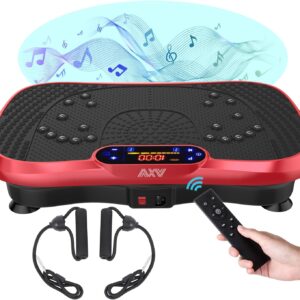 AXV Vibration Plate Health Platform Train Machine Vibrating Lymphatic Drainage Shaking Full Physique Shaker Exercise Vibrate Stand Shake Board Sport Health club for Weight Loss Fats Burner for Ladies Males