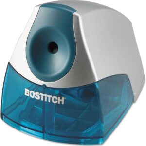 Bostitch Workplace Private Electrical Pencil Sharpener, Highly effective Stall-Free Motor, Excessive Capability Shavings Tray, Blue