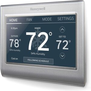 Honeywell Residence RTH9585WF Wi-Fi Good Coloration Thermostat, 7 Day Programmable, Contact Display screen, Power Star, Alexa Prepared, C-Wire Required, Not Appropriate with Line Volt Heating Grey
