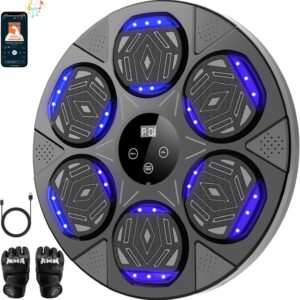 Music Boxing Machine, Boxing Wall Mount Machine for Youngsters Grownup, Bluetooth Sensible Boxing Traineing Machine with Boxing Gloves, Boxing Exercise Gear Goal for Residence, Workplace, Gymnasium (Improve)