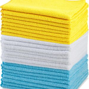 Amazon Fundamentals Microfiber Cleansing Cloths, Lint Free, Absorbent, Streak Free, Non-Abrasive, Reusable and Washable, Pack of 24, Multicolor, 16″ x 12″