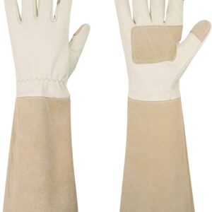 HANDLANDY Rose Pruning Gloves for Males & Ladies, Lengthy Thorn Proof Gardening Gloves, Breathable Pigskin Leather-based Gauntlet, Finest Backyard Presents & Instruments for Gardener
