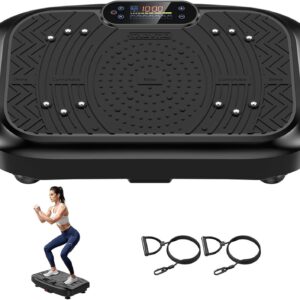 Vibration Plate Train Machine Lymphatic Drainage, Full Physique Shaking Exercise Vibrating Plate Weight Loss, 199 Adjustable Speeds 450 Lbs Capability Health Platform for Ladies Males