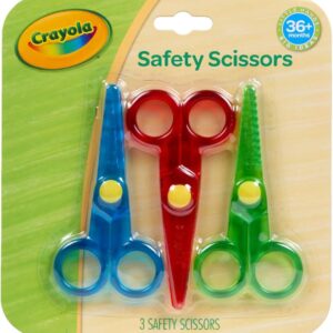 Crayola Toddler Security Scissors (3 Pack), Blunt Tip Coaching Scissors for Preschool, Youngsters Artwork Provides, Proper & Left Handed, 3 Types