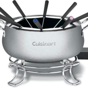 Cuisinart Fondue Pot, 3 Quart, For Chocolate, Cheese, Broth, Oil, Stainless Metal, CFO-3SSP1