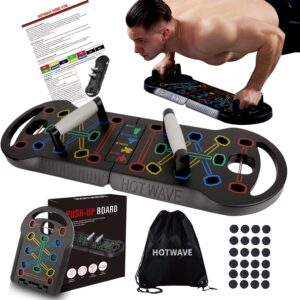 HOTWAVE Push Up Board Health, Transportable Foldable 20 in 1 Push Up Bar at Residence Health club, Pushup Handles for Flooring. Skilled Power Coaching Gear For Man and Girls,Patent Pending
