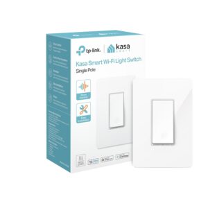 Kasa Sensible Gentle Swap HS200, Single Pole, Wants Impartial Wire, 2.4GHz Wi-Fi Gentle Swap Works with Alexa and Google Dwelling, UL Licensed, No Hub Required , White, HS200