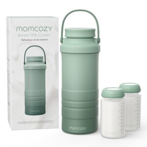Momcozy 22oz Transportable Breast Milk Cooler for Out of doors, Life Saver with 360° Whole Cooling for twenty-four Hours, Bigger Capability Journey Breastmilk Chiller with 2pcs Child Bottles for Breastmilk Storage, Inexperienced