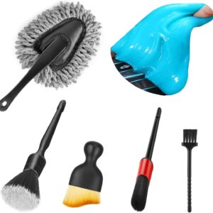 Automotive Inside Duster Element Brush Cleansing Gel Package, Delicate Sprint Vent Dusting Slime Putty Detailing Brushes Equipment Necessities Provides Instruments for Auto,Truck,SUV,RV