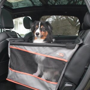 Ok&H Pet Merchandise Buckle N Go Canine Automotive Seat for Massive Canine, Waterproof Cloth, Breathable Mesh Sides, Adjustable Seat Belt Leash, Carseat for Medium to Massive Pets, Automotive Seat Cowl – 21 X 19 X 19in