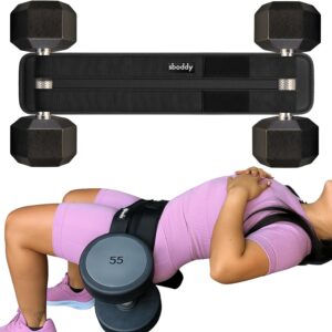 Hip Thrust Belt For Dumbbells Heavy, Kettlebells, Plates, Consolation As much as 400 LBS, Double Hook & Loop Booty Builder, Glute Exercise Tools for All Shapes, Use at Dwelling or Fitness center.