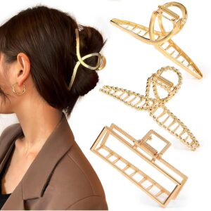 Mehayi 3 PCS Steel Giant Claw Clips for Thick Heavy Hair, Sturdy Maintain Large Non-Slip Hair Catch Barrette Jaw Clamp for Lengthy Hair, Vogue Styling Equipment for Ladies Ladies