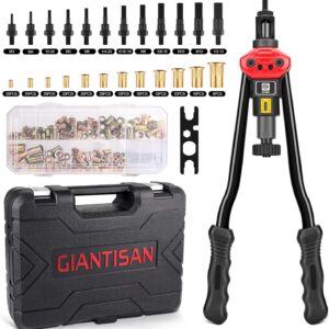 Rivet Nut Software Equipment,16-Inch Rivnut Software Equipment with 12 Metric and SAE Mandrels, 176Pcs Rivet nut Assortment Equipment, Designed for Labour Saving
