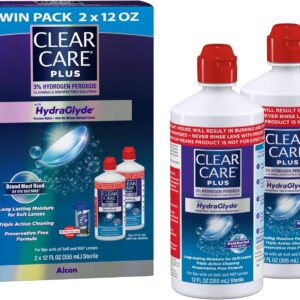 Clear Care Plus Cleansing Resolution with Lens Case, Twin Pack, Multi, 12 Oz, Pack of two